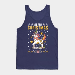 Merry Christmas unicorn Tank Top